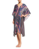 Sade V-Neck Kaftan, Bengal Stripe 