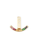 14k Rainbow Crescent Single Earring Jacket 