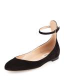 Tan-Go Suede Ballerina Flat, Black