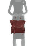 Everette Leather Satchel Bag, Burgundy