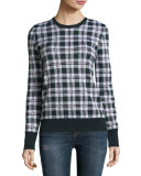 Shane Plaid Wool Sweater, Ivory Multi