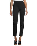 Oleander Cropped Stretch-Knit Pants, Black