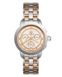 The Tory Classic Two-Tone Chronograph Watch, Rose/Silvertone