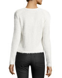 Jacolyn B Collarless Cropped Jacket, Porcelain