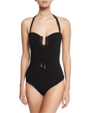 Go West Bandeau One-Piece Swimsuit, Black