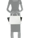 Eartha Leather Satchel Bag, White