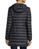 Hooded Lightweight Down Jacket, Black