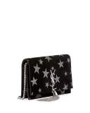 Kate Monogram Tassel Star Chain Wallet, Black/Silver