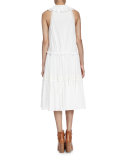 Embroidered Tiered Ruffled Dress, Milk