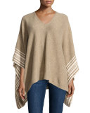 Optique Striped Poncho, Wheat/Natural