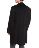 Classic Cashmere Single-Breasted Topcoat, Black
