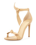 Bow-Tie Leather d'Orsay Sandal, Nude
