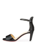 Trezanita Spiked-Heel 70mm Red Sole Sandal, Black