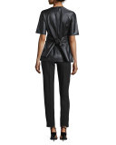 Tusko Straight-Leg Ankle Pants, Black