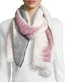 Woven Cotton Ombre Scarf, Navy