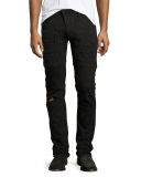 Marvel Windsor Distressed Stretch-Denim Moto Skinny Jeans