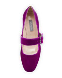 Tartt Velvet Mary Jane Pump, Fuxia
