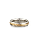 Gents Braided Platinum & 18K Gold Wedding Band Ring