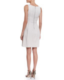 Sleeveless Textured A-Line Dress, Ivory