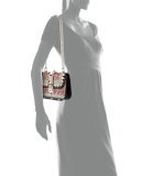 Small Beaded Geometric Patch Shoulder Bag, Multicolor