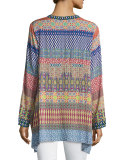 Dex Split-Neck Printed Tunic, Multi