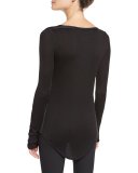 Francois Long-Sleeve Knit Top, Black