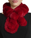 Rex Rabbit Fur Pompom Neck Warmer