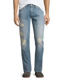 Tyler Destroyed Slim-Fit Denim Jeans, Destructed Kragg