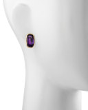 Murano 18k Amethyst Stud Earrings, 20mm