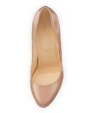 Merci Allen Patent 100mm Red Sole Pump, Nude