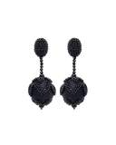 Beaded Chevron Ball Drop Clip-On Earrings