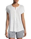 Short-Sleeve Henley Cocoon Shirt