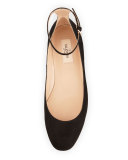 Tan-Go Suede Ballerina Flat, Black