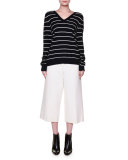 Long-Sleeve Striped Sweater, Ultramarine