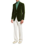 Ribbed Turtleneck Sweater, Green