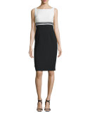 Sleeveless Two-Tone Sheath Dress