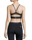 The Cut Printed Cami Sports Bra, Blue Suro/Black