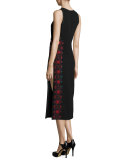 Faye Embroidered & Studded Midi Dress