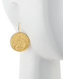 Hammered 22k Gold-Plate Medallion Earrings