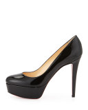 Bianca Platform Red Sole Pump, Black