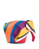 Striped Leather Elephant Mini Bag