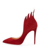 Victorina Flame 100mm Red Sole Pump, Carmine