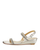 Inchains Leather Demi-Wedge Sandal, Pearl 