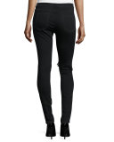 W2 Mid-Rise Distressed Skinny Jeans, Black Fade