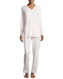 Butterknit Button-Front Long Pajama Set