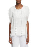 Chantal Embroidered Blouse W/ Removable Tassel 