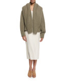 Loretta Shawl-Collar Cardigan, Dark Pear