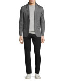 Riland Silk-Cashmere Crewneck Sweater, Foam Heather