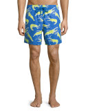Moorea Shrimp-Print Swim Trunks