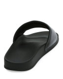 Giulia Leather Pool Slide Sandal, Black